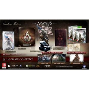 Assassin's Creed III Freedom Ed. w/Figurine, Notebook &Lithograph(No DLC)