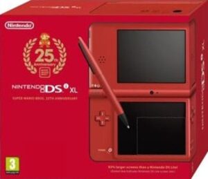 DSi XL Console, Super Mario Bros. 25th Ann. Ed. Red (No Game), Boxed