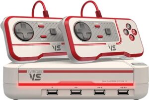 Evercade VS Console, White & Red w/ 2 Controllers (No Game), Discounted