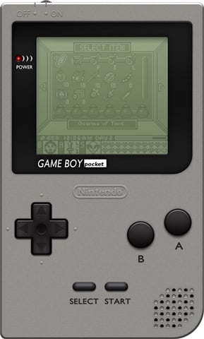 Game Boy Pocket Console Silver (W/ Black Border), Unboxed