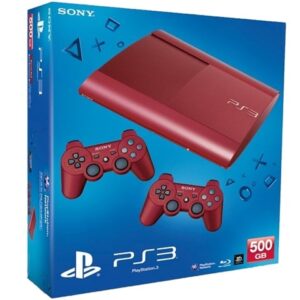 PS3 Super Slim Console, 500GB, Red, +2Pads Boxed