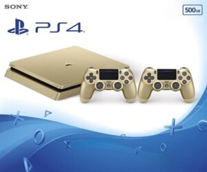 Playstation 4 Slim Console, 500GB Gold (With 2 Gold Pads), Boxed
