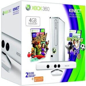 Xbox 360S (Slim) Console 4GB, White S.E +Kinect (No Game), Boxed